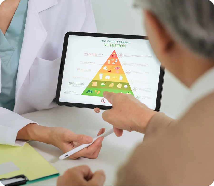 Doctor explaining nutrition to a patient